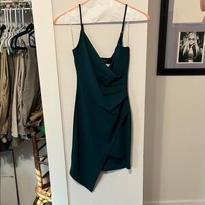 Blue Blush Asymmetrical Emerald Dress